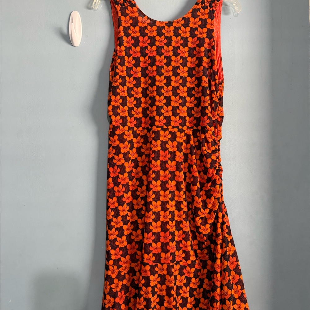 CAbi Orange and Black Floral Midi Dress - Picture 8 of 16